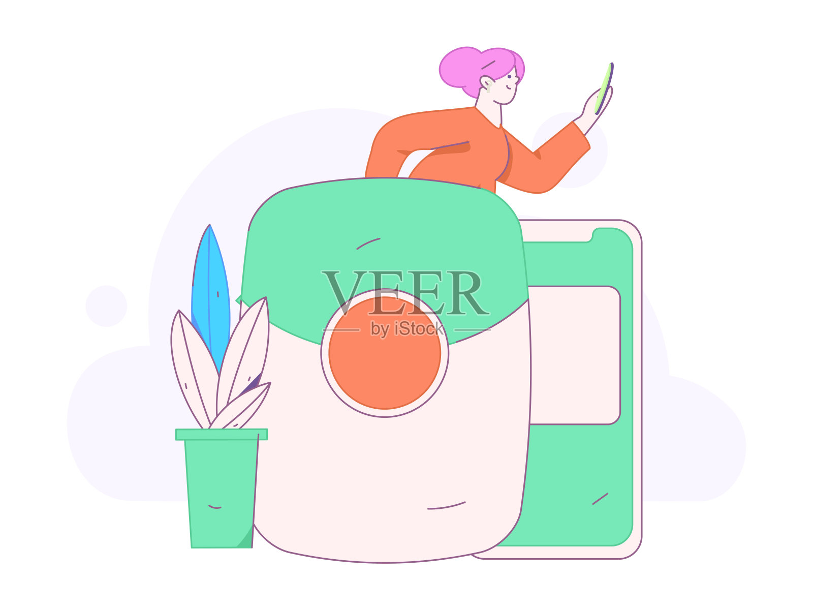 使用红包来吸引新客户和促进活动。平面矢量字符概念插图插画图片素材