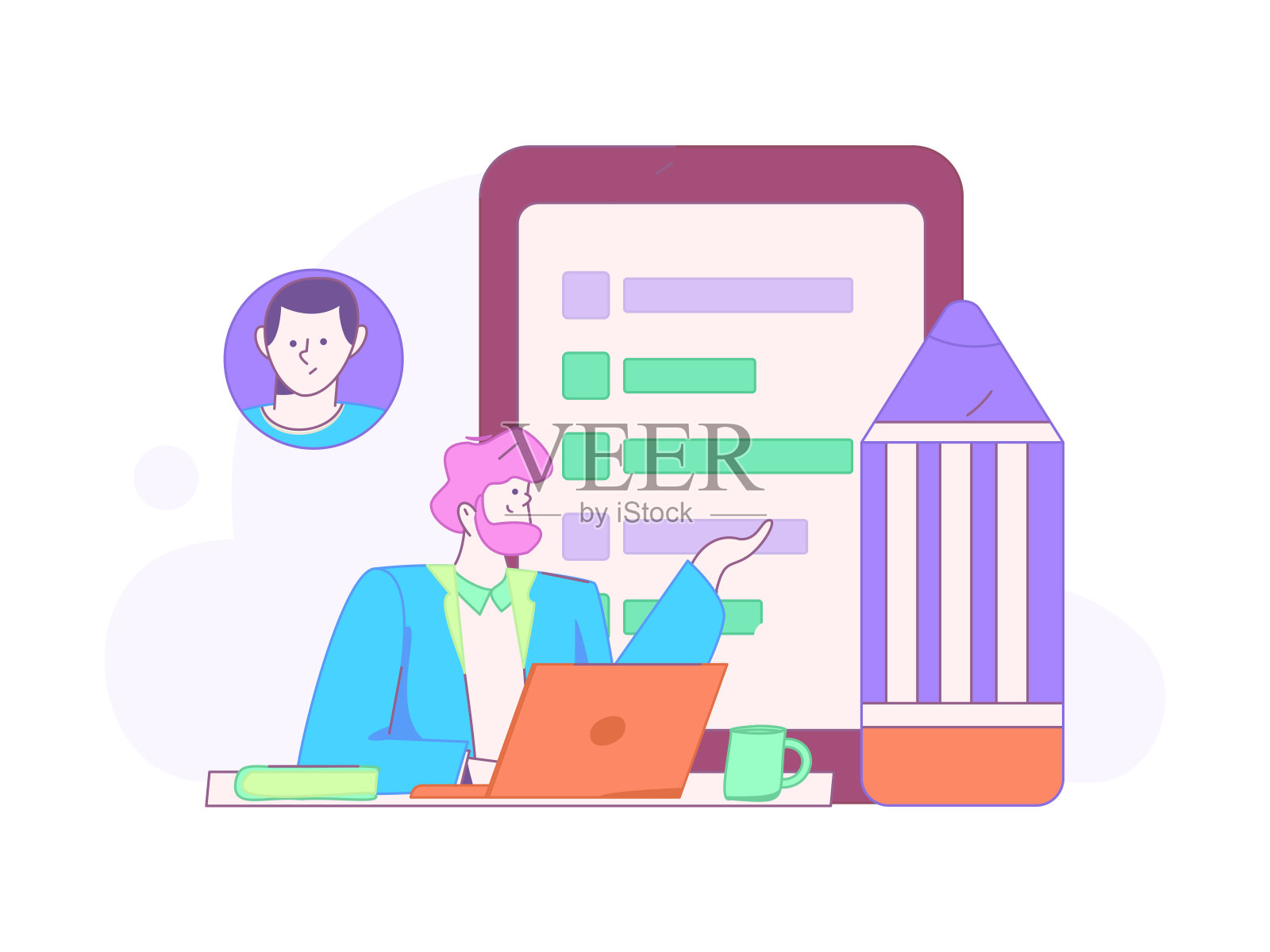 人员面试平面矢量概念操作手绘插图插画图片素材