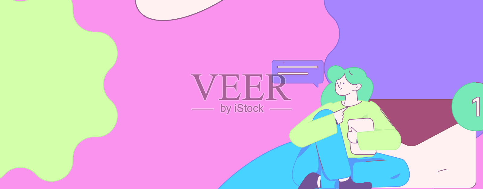 平面矢量插图的业务人员操作的工作场景插画图片素材