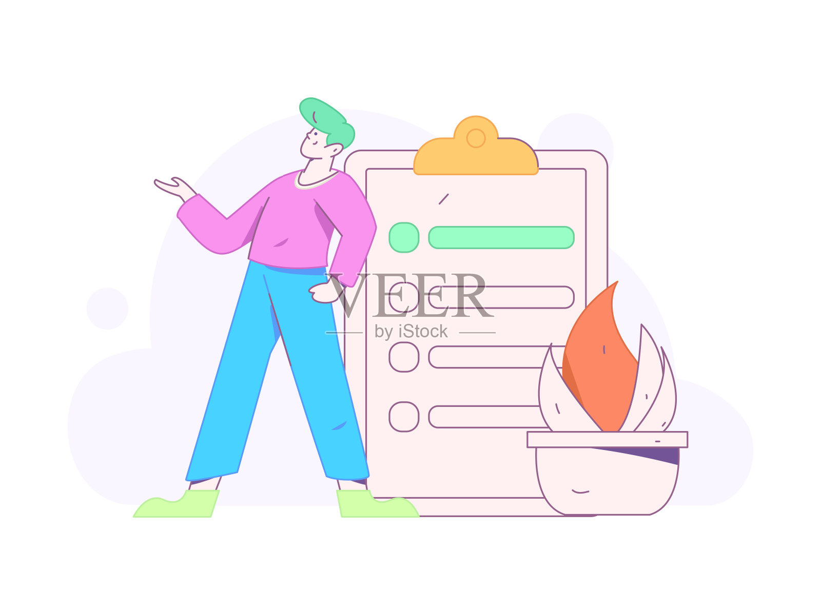 通知公告矢量创意平面手绘插图插画图片素材