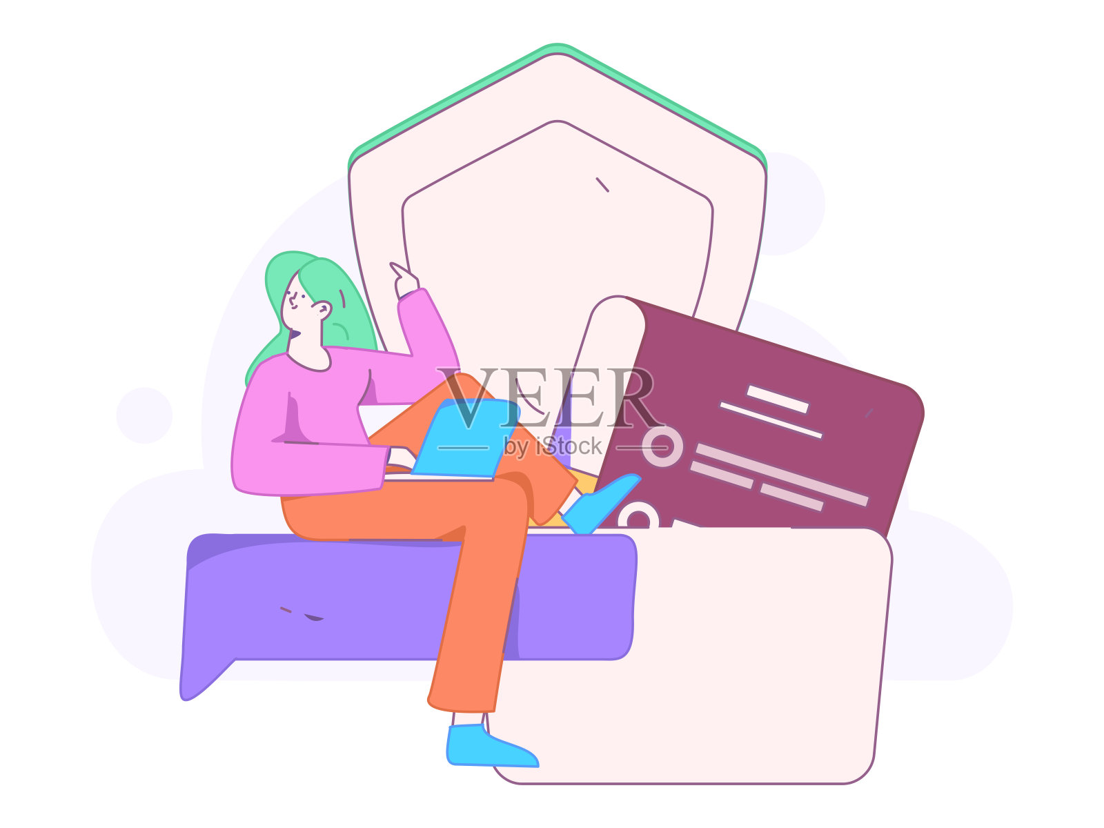 业务网络安全特性平面矢量概念操作手绘插图插画图片素材