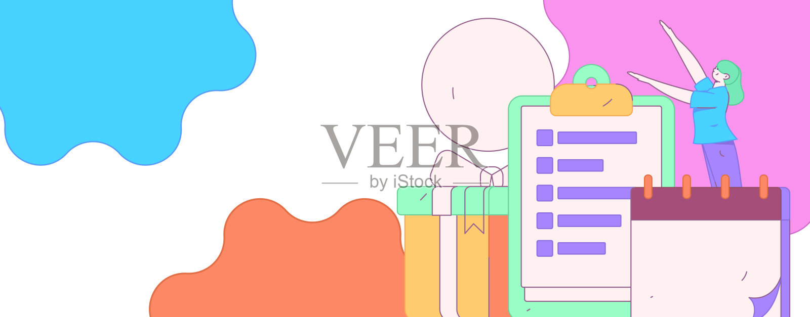 邀请朋友进行问卷平面矢量概念操作手绘插画插画图片素材