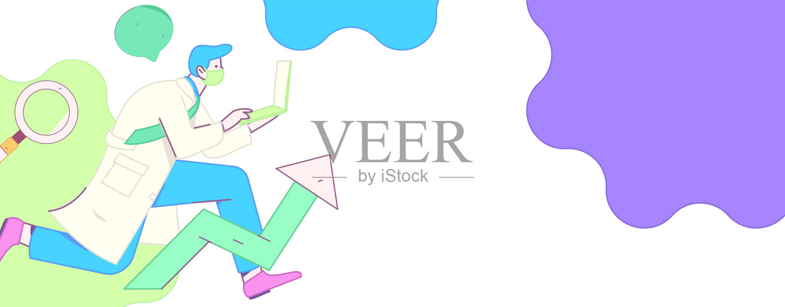 医生检查病人平面矢量概念操作手绘插图插画图片素材