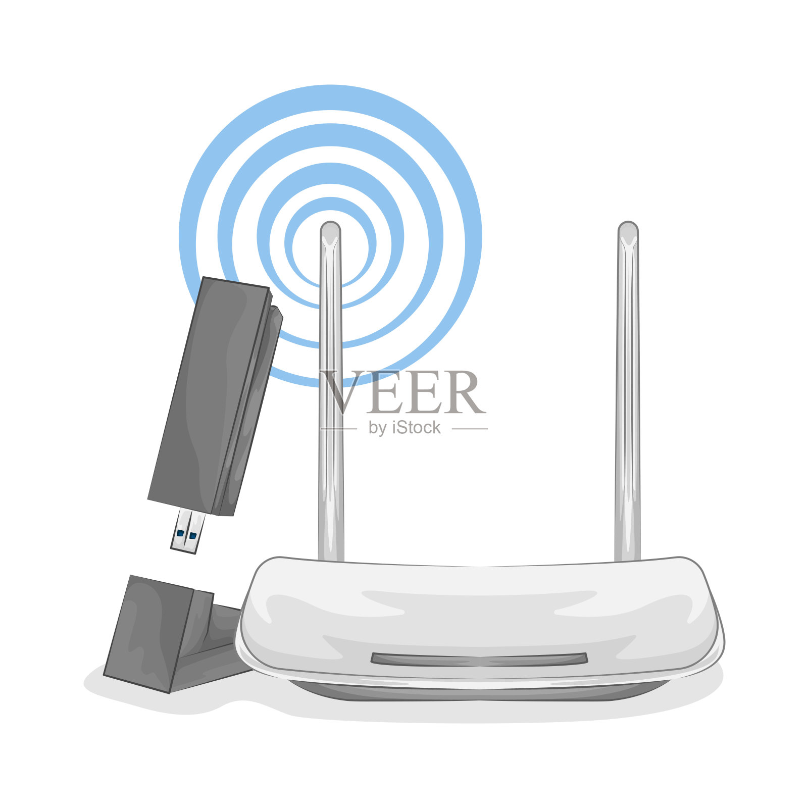 无线路由器插画图片素材
