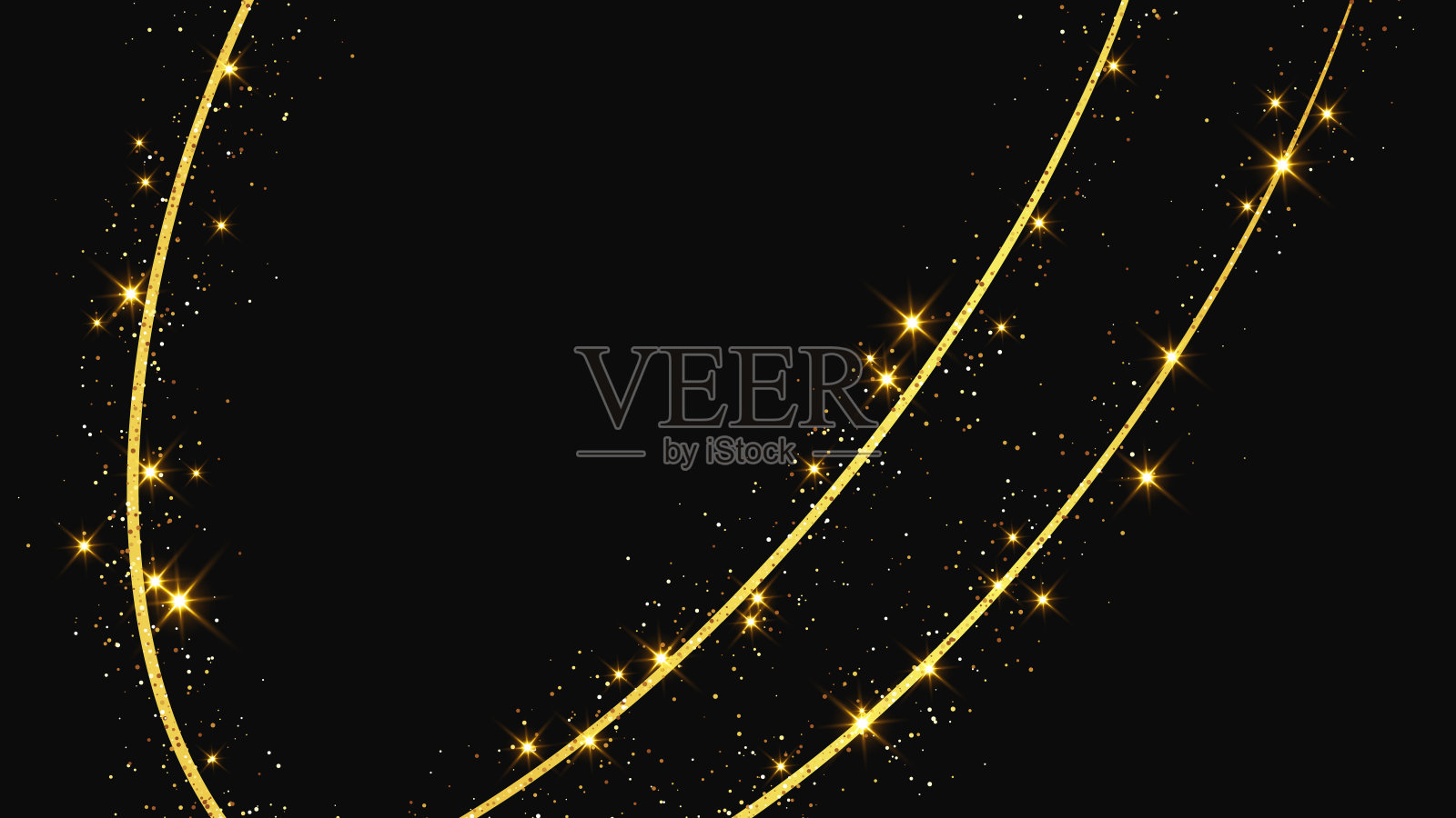 金光闪闪的纸屑波和星尘插画图片素材