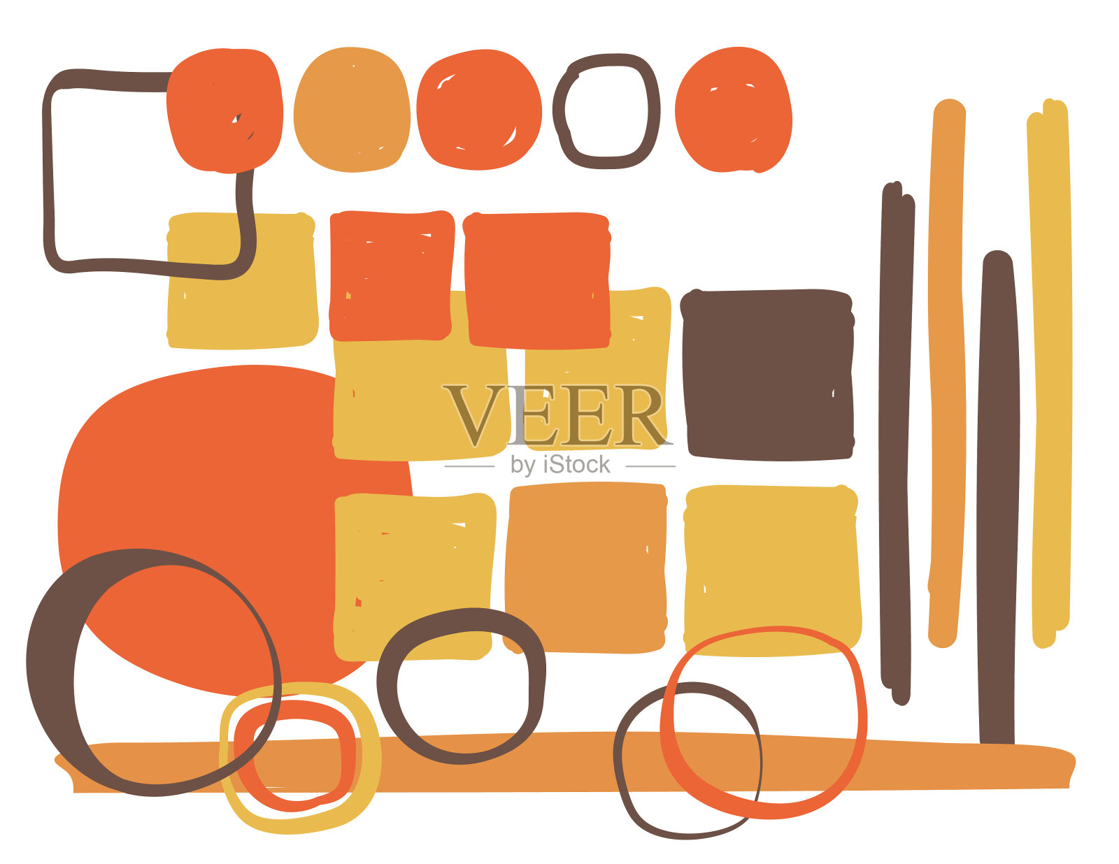 复古风格抽象艺术插画图片素材