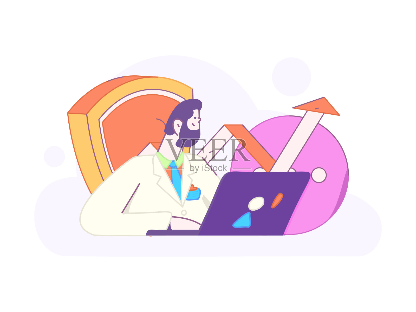 医生检查病人平面矢量概念操作手绘插图插画图片素材