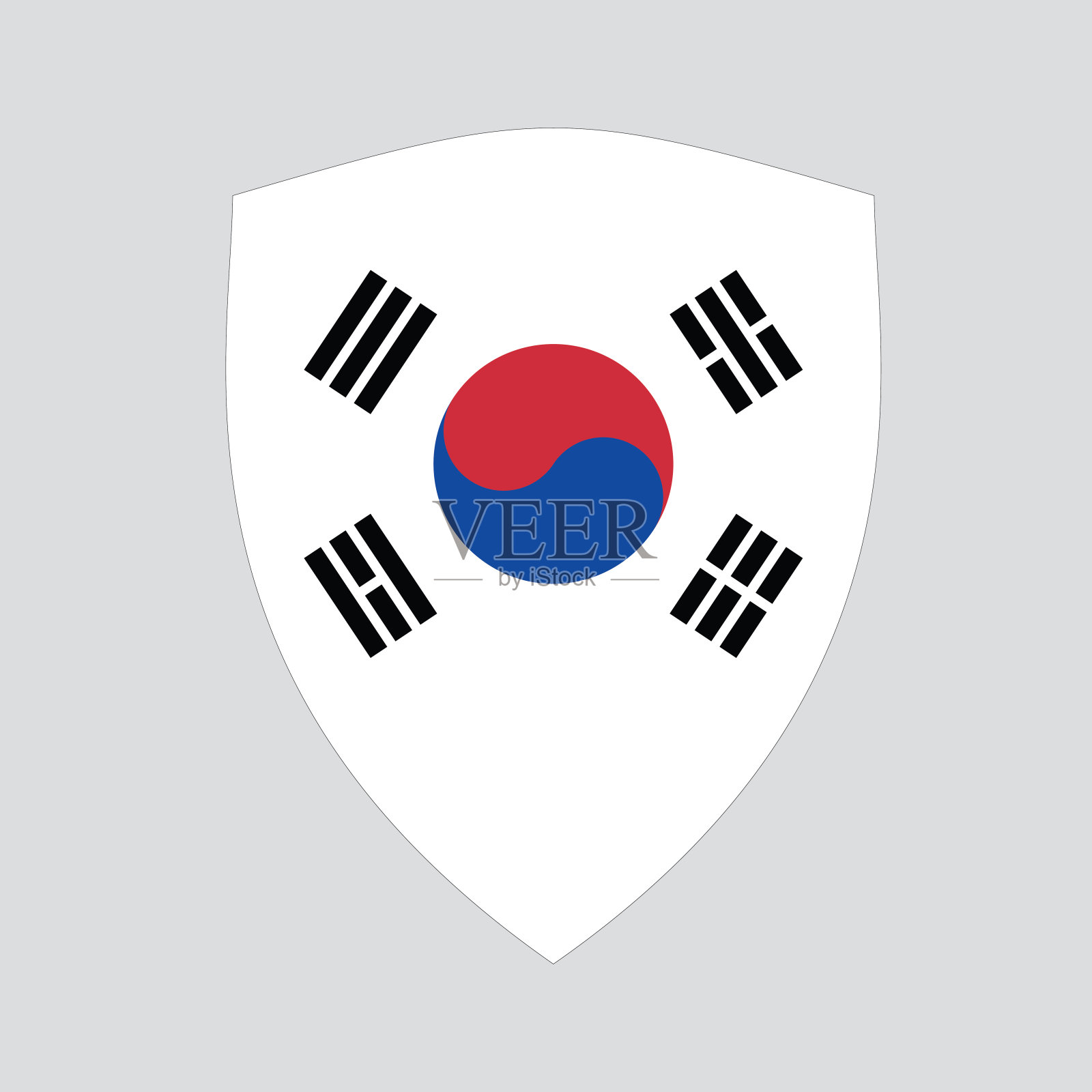 盾形的韩国国旗插画图片素材