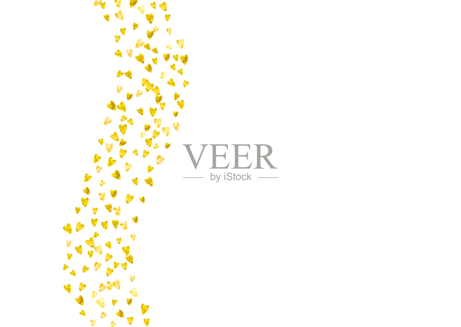 圣瓦伦丁销售五彩纸屑。妇女手绘设计。婚礼的框架。金快乐画。现代代金券庆祝。黄色垃圾概念。金色圣瓦伦丁销售纸屑。插画图片素材