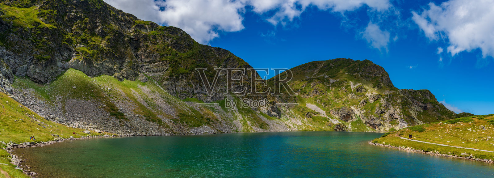 保加利亚里拉山的里拉七湖全景图照片摄影图片