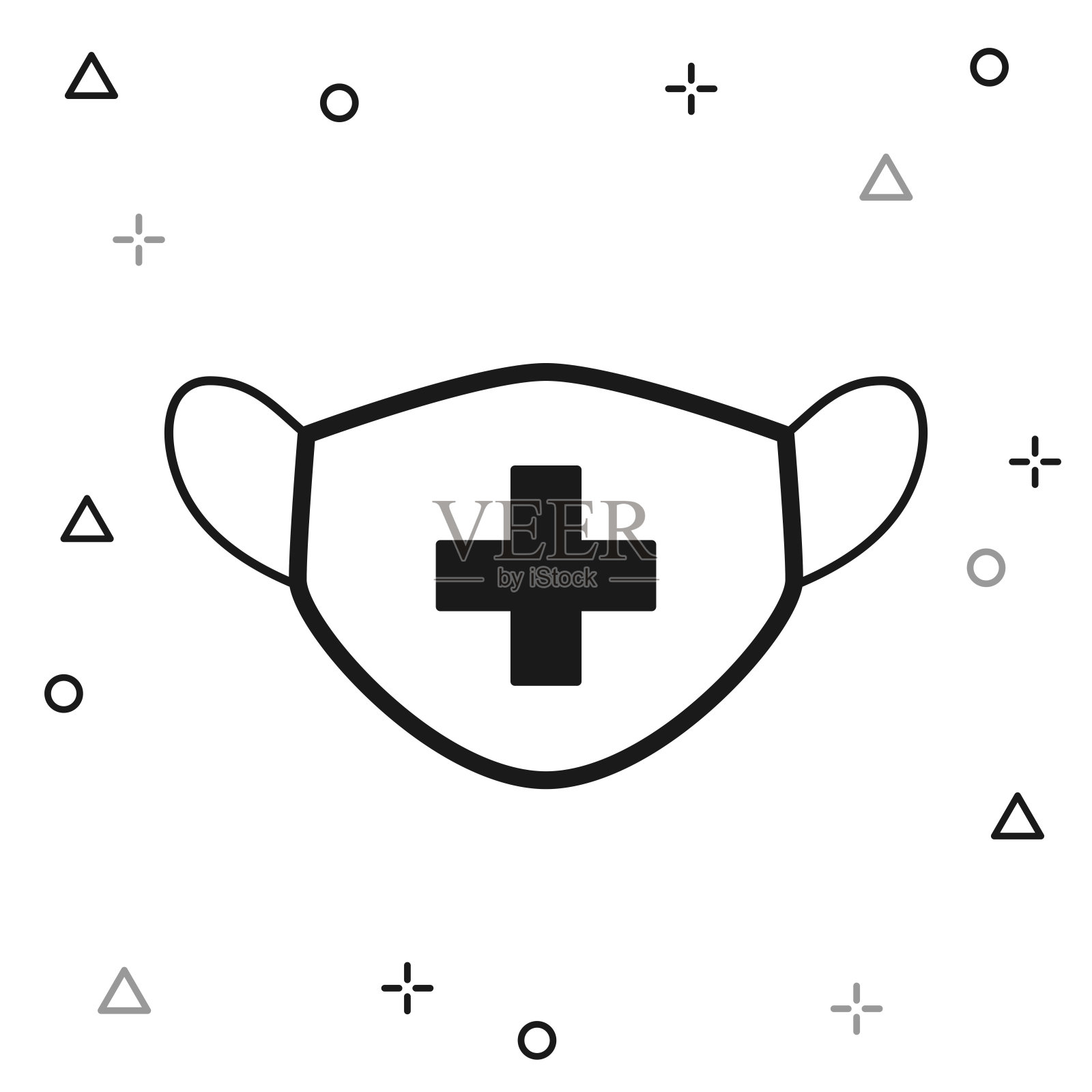 医用或外科口罩。白色背景图标插画图片素材