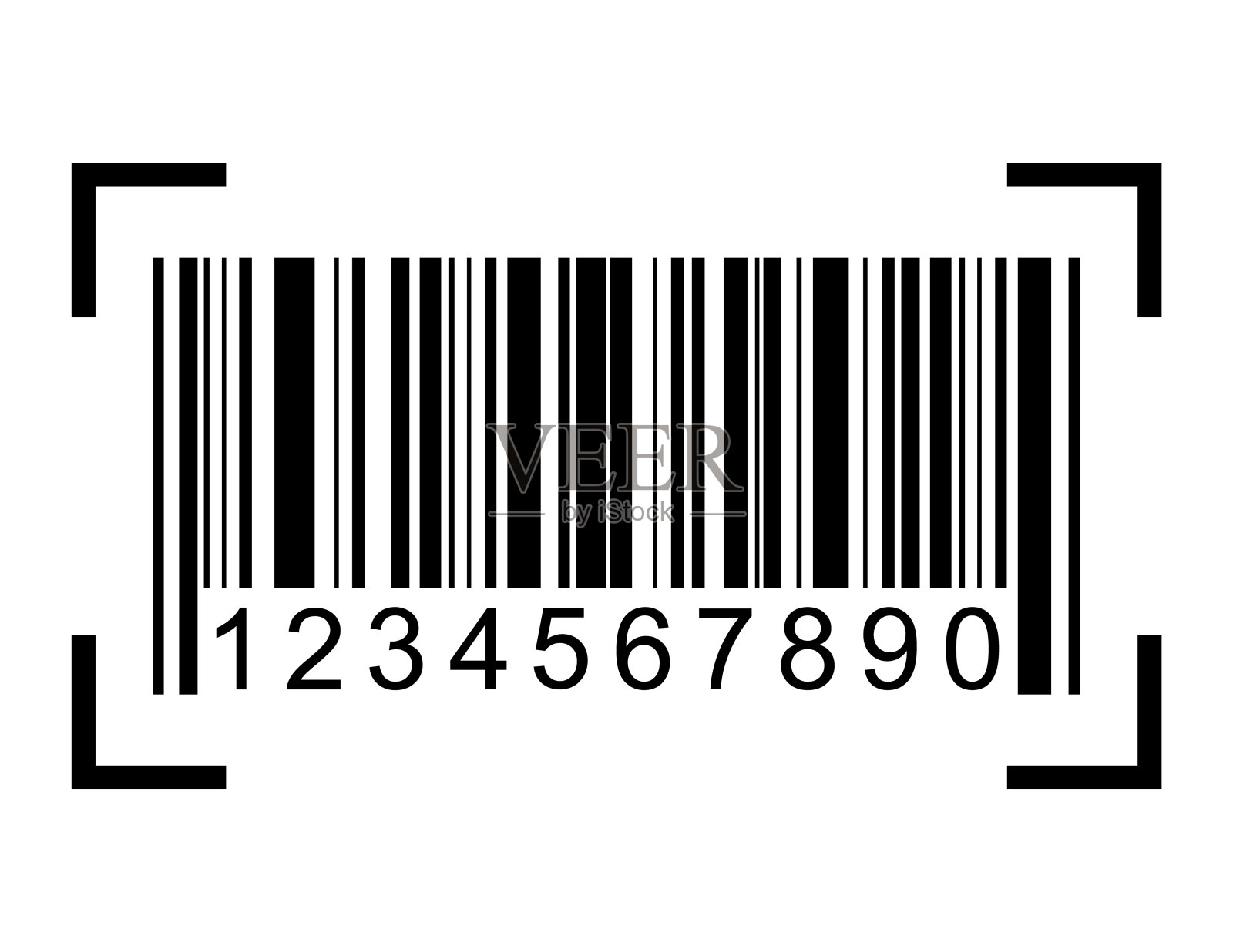 条形码矢量图标。网页平面设计的条形码。孤立的插图插画图片素材
