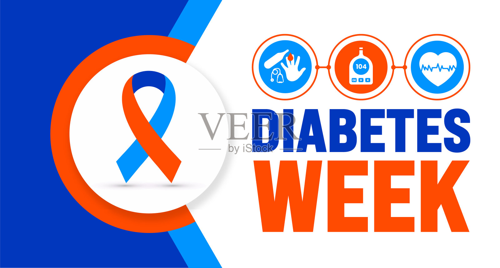 六月是糖尿病周的背景模板。节日的概念。用于背景，横幅，标语牌，卡片和海报设计模板。插画图片素材