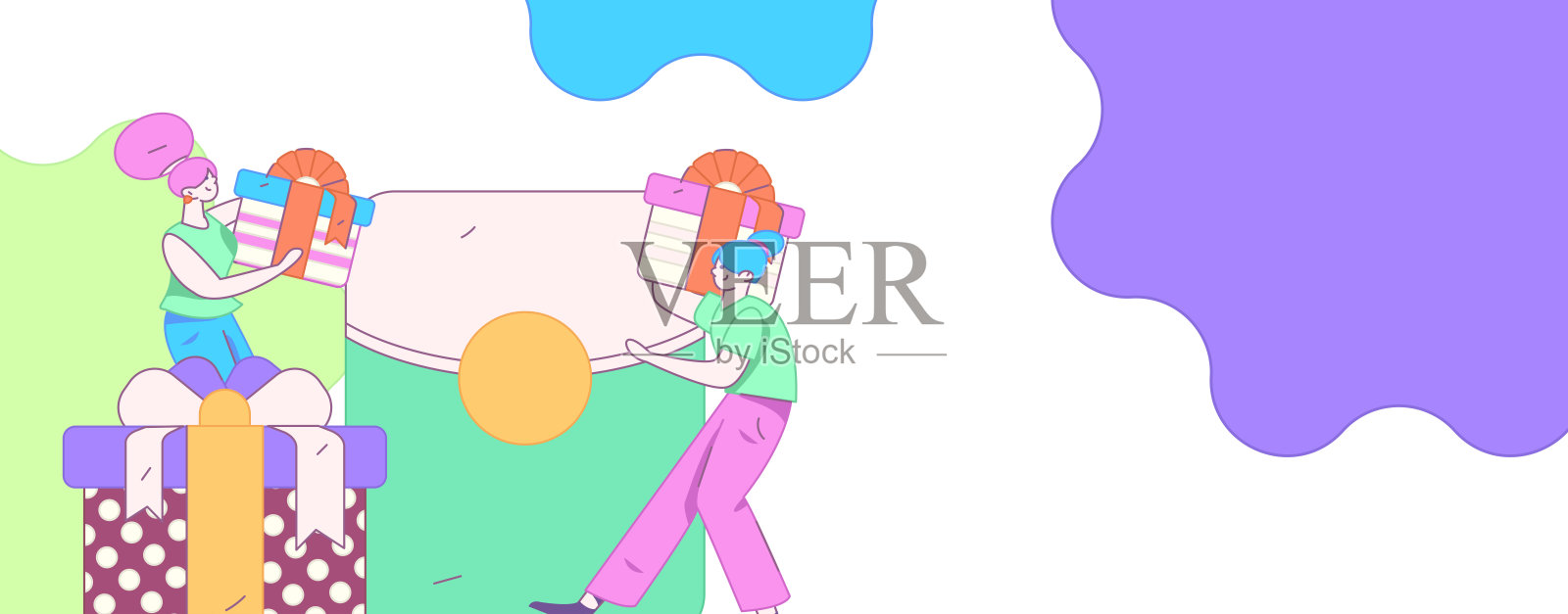 使用红包来吸引新客户和促进活动。平面矢量字符概念插图插画图片素材