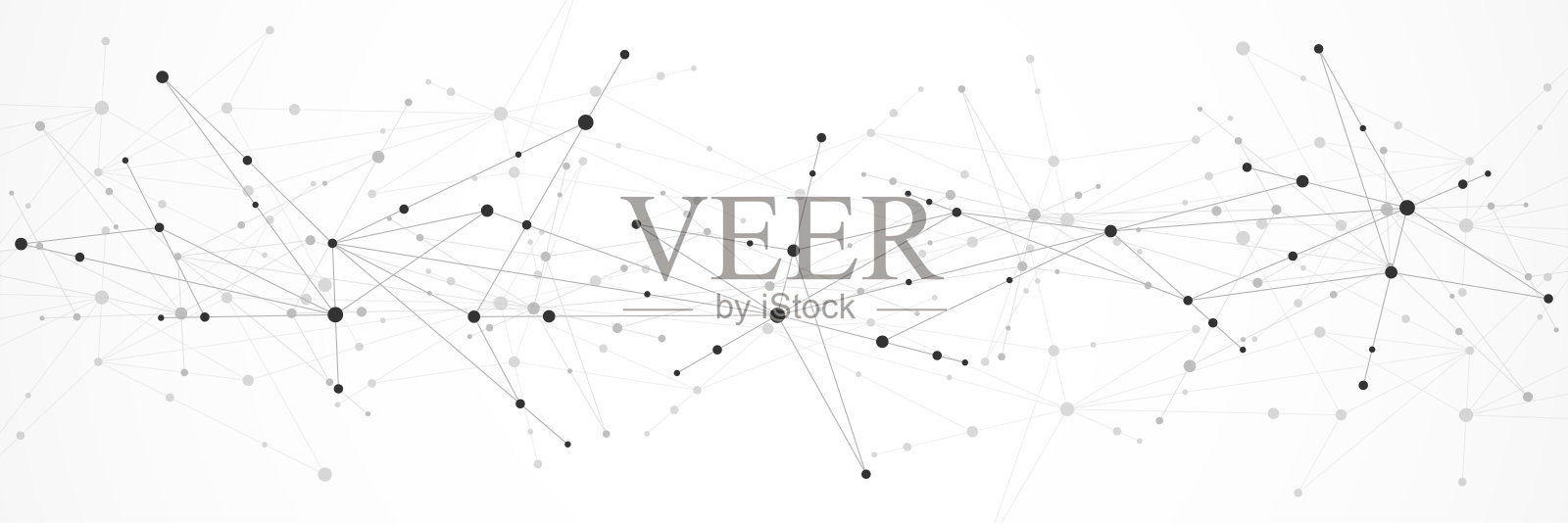 极简主义设计的矢量插图与连接点和线。抽象几何背景的科技概念插画图片素材