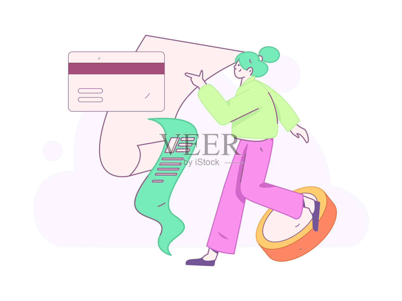 网上购物支付安全字符平面矢量概念操作手绘插图插画图片素材