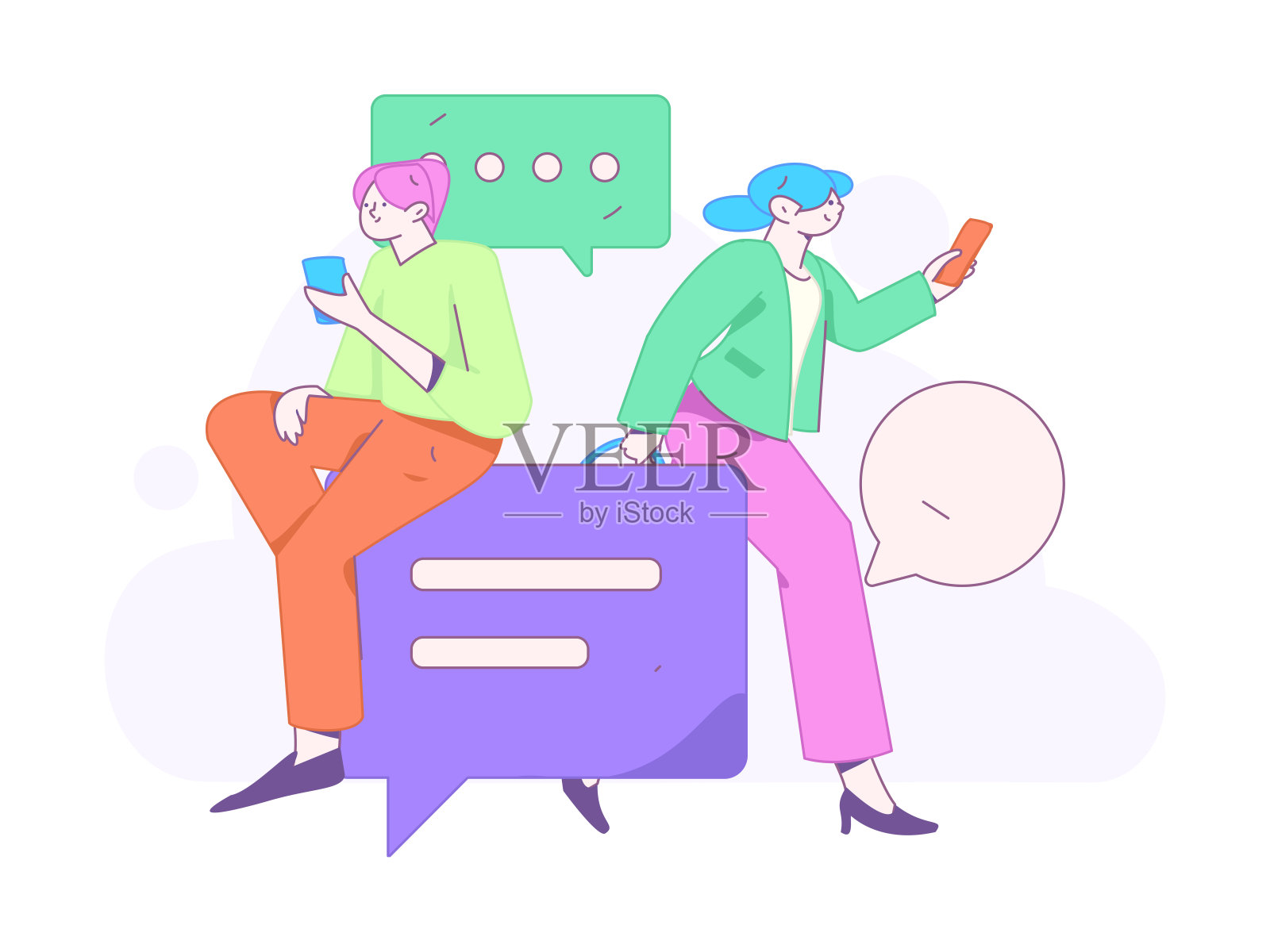 与顾问沟通平面矢量字符概念操作手绘插画插画图片素材