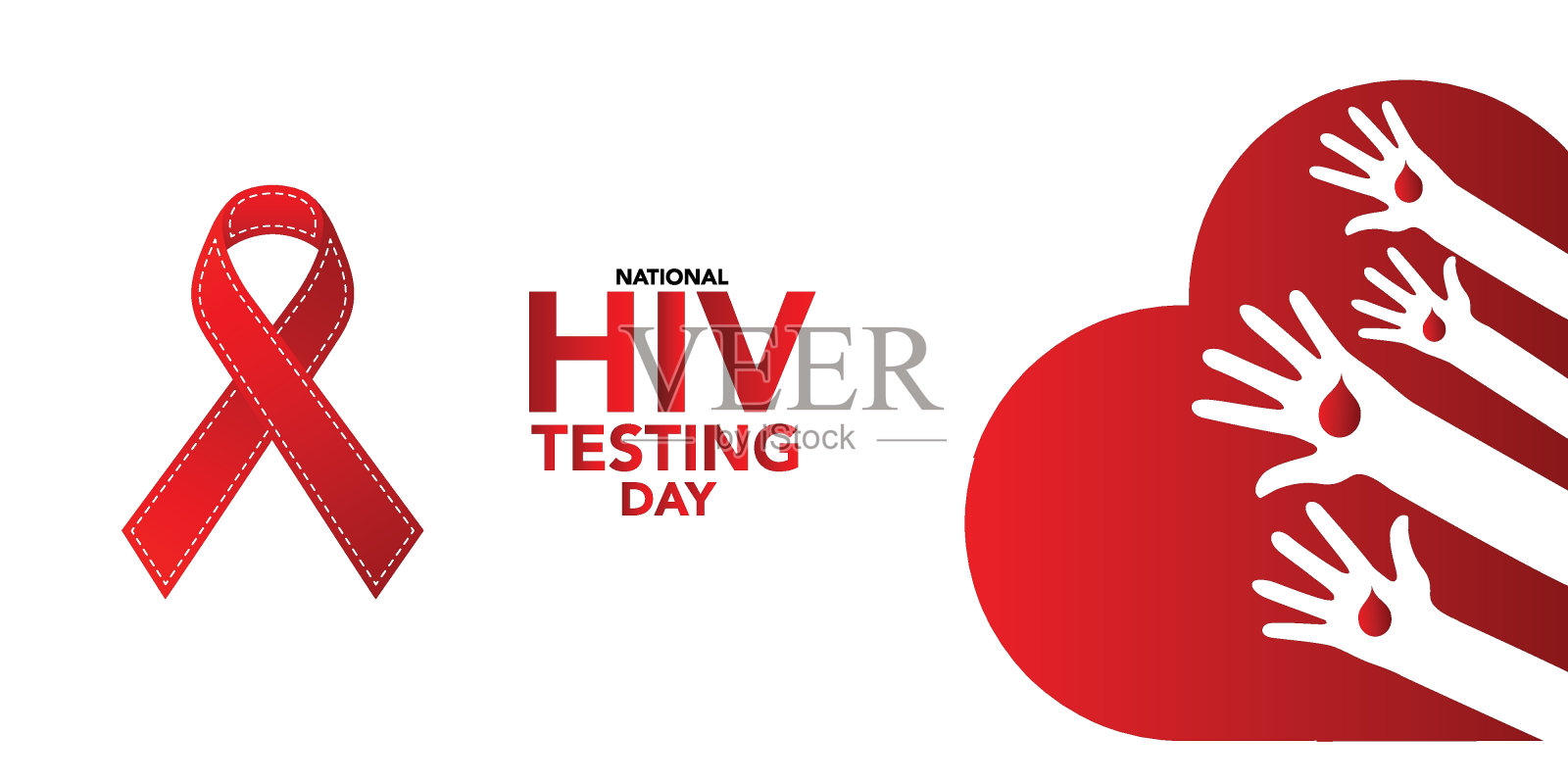 每年的6月27日是艾滋病病毒检测日。横幅设计模板矢量插图背景设计。插画图片素材