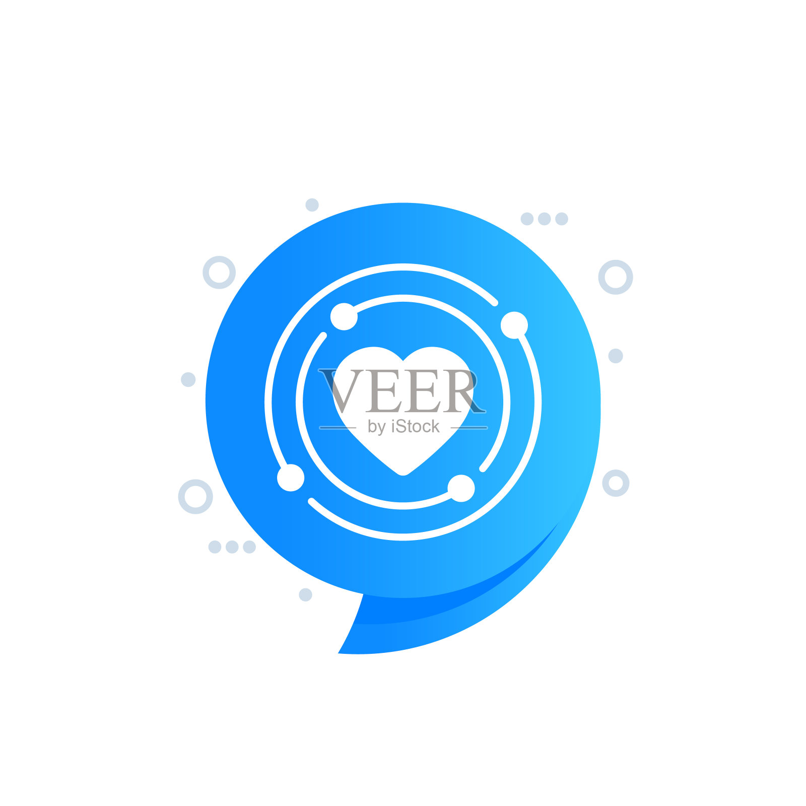 核心价值图标与心脏，矢量插画图片素材