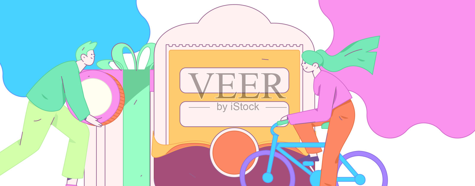 使用红包来吸引新客户和促进活动。平面矢量字符概念插图插画图片素材