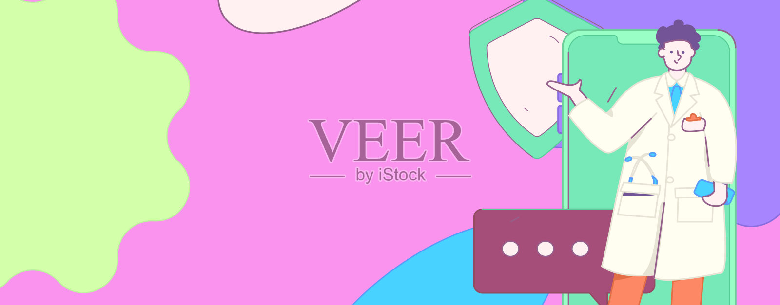 医学人物抗击疫情的平面矢量概念操作手绘插图插画图片素材