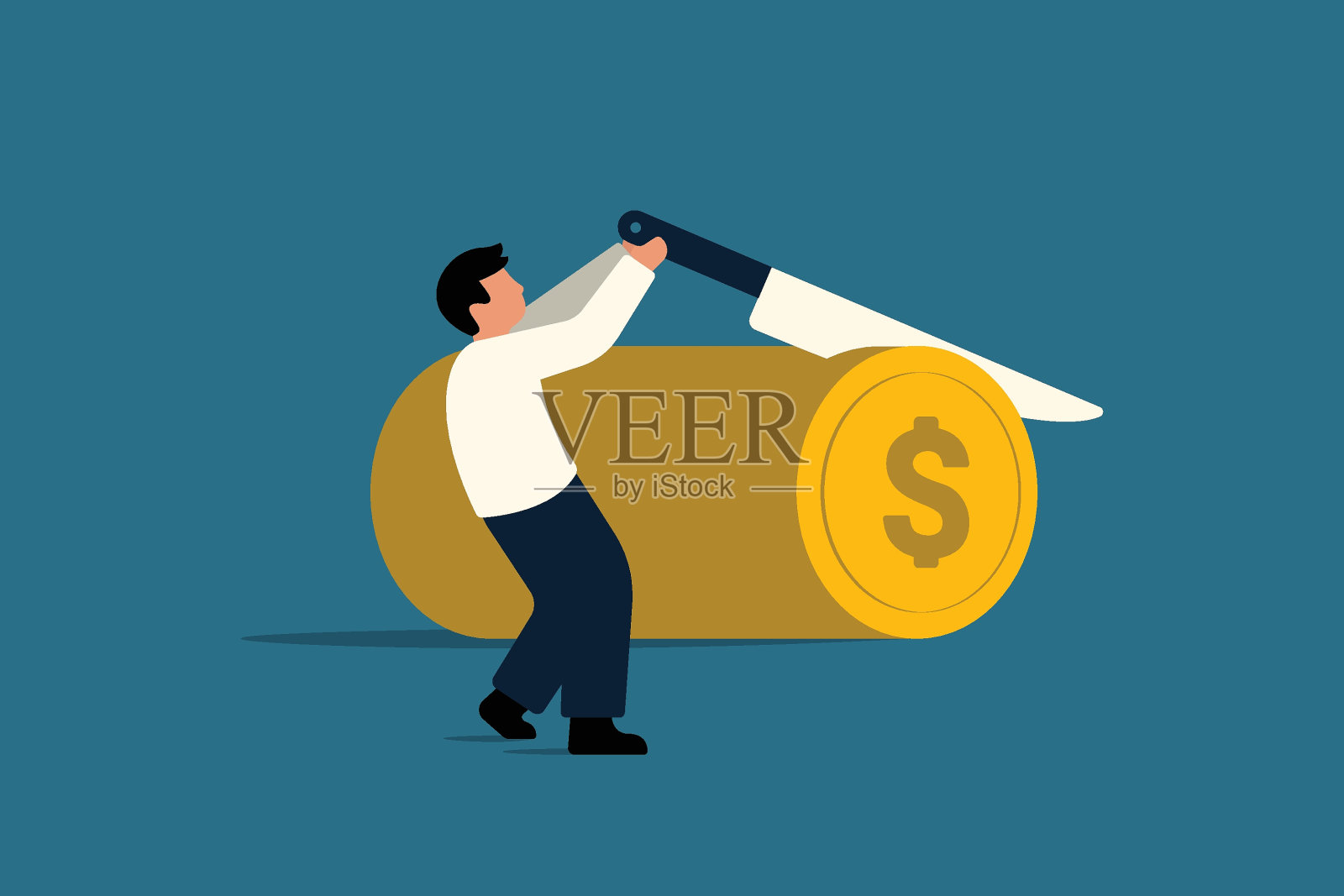 纳税准备。企业主为纳税预留资金。插画图片素材