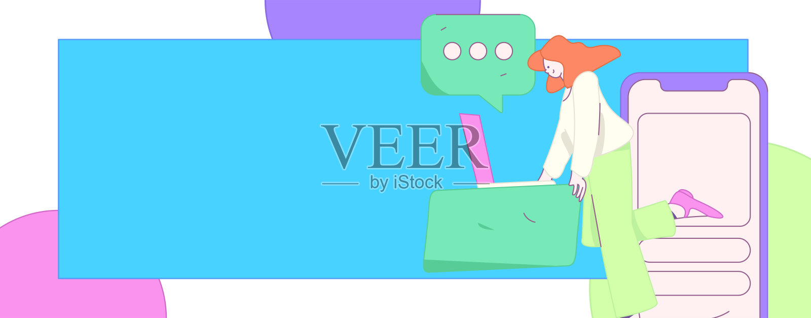 与顾问沟通平面矢量字符概念操作手绘插画插画图片素材