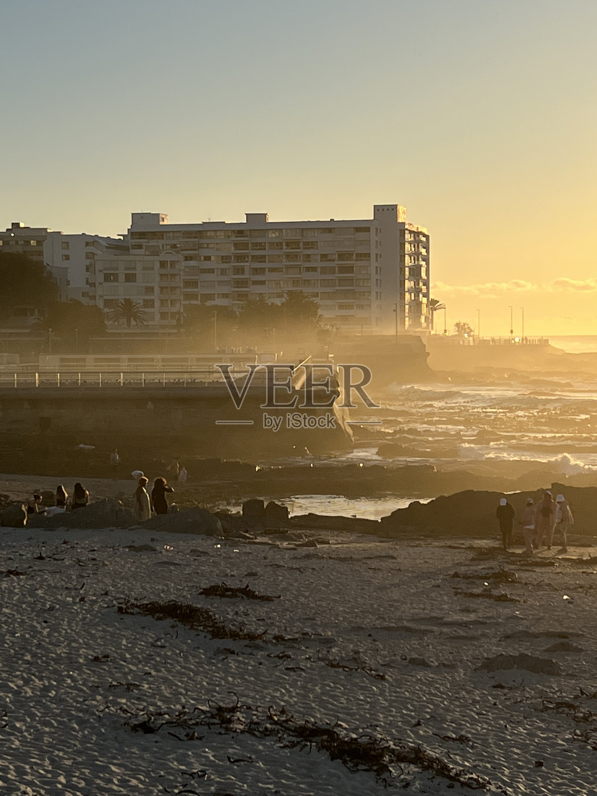 南非开普敦海滩上的日落照片摄影图片
