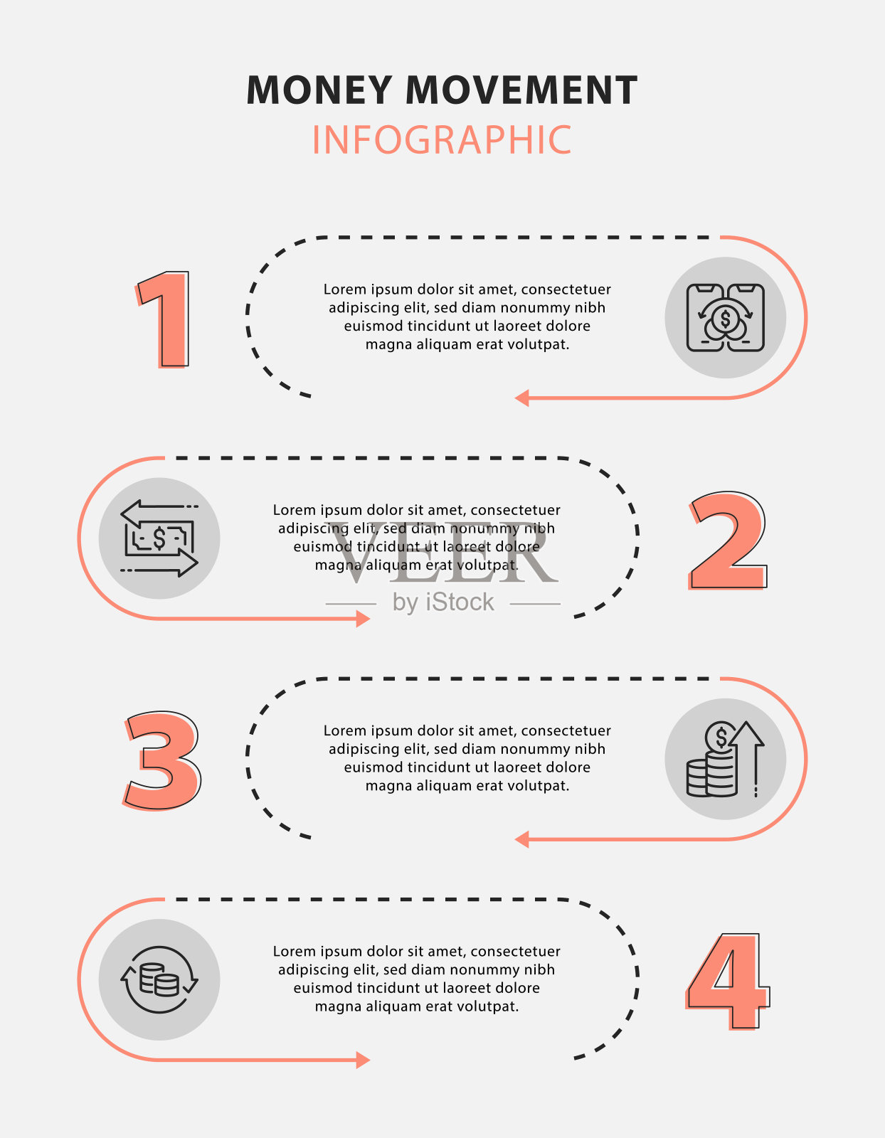 资金管理信息图表模板插画图片素材