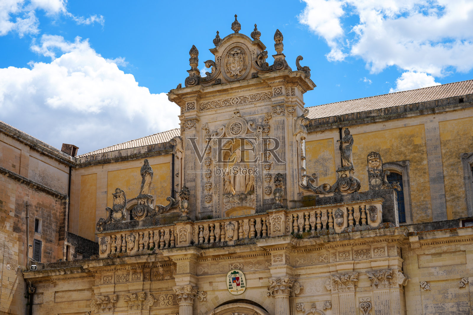 美丽的玛丽亚桑蒂西马大教堂在意大利莱切照片摄影图片