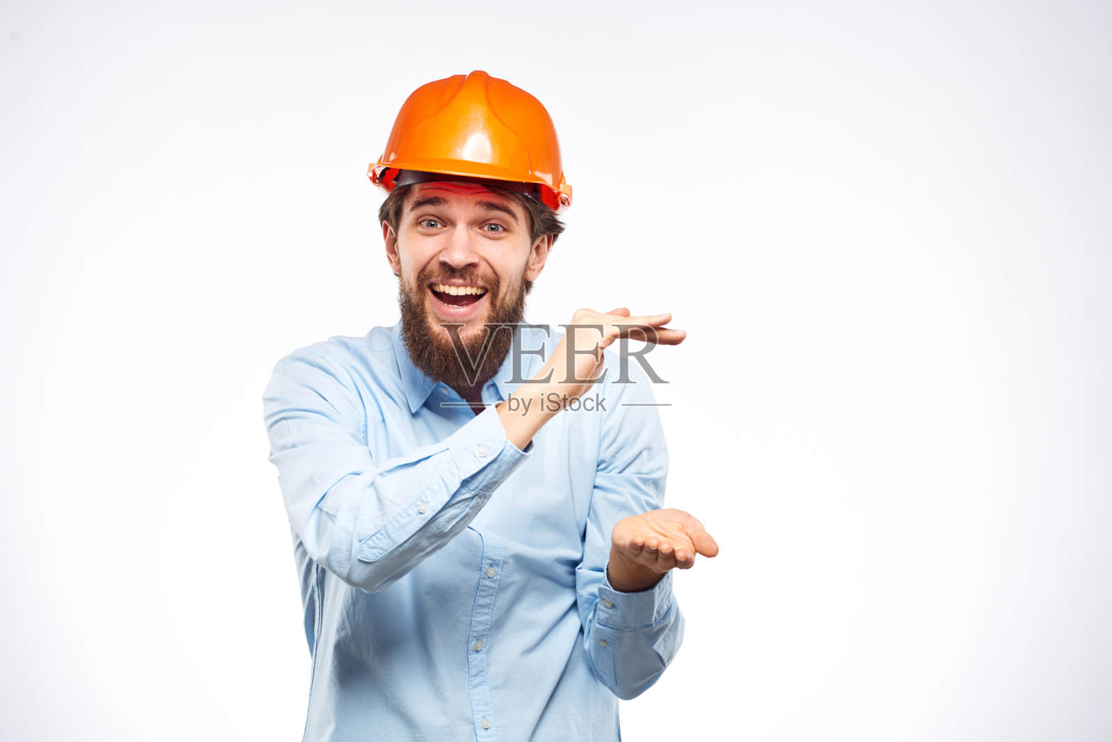 情感工人在橙色涂料安全建设行业的官方照片摄影图片