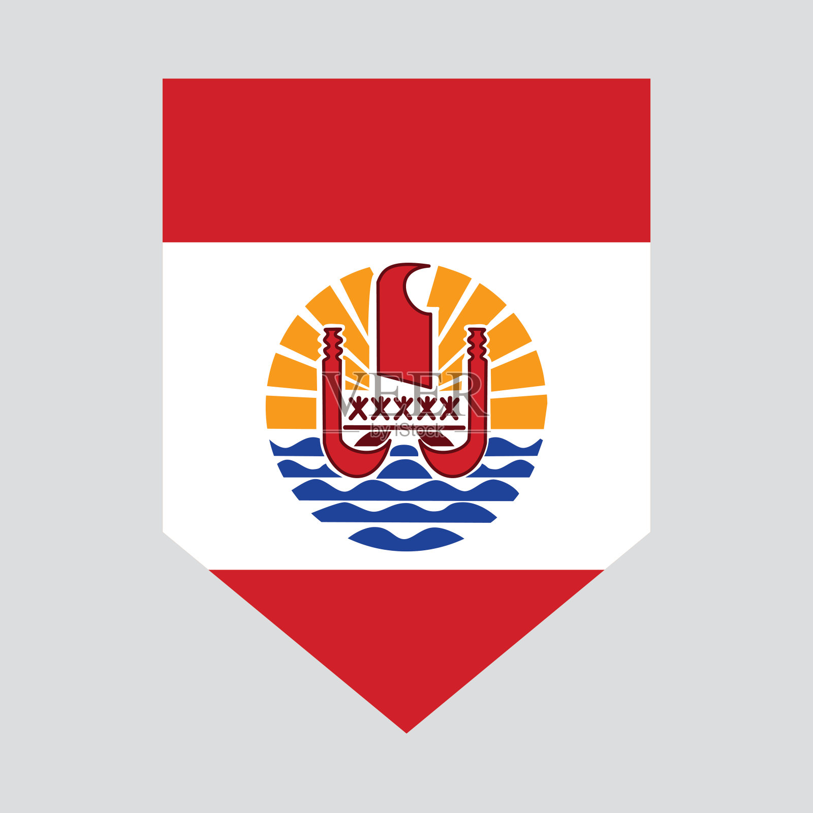 盾形法属波利尼西亚国旗插画图片素材