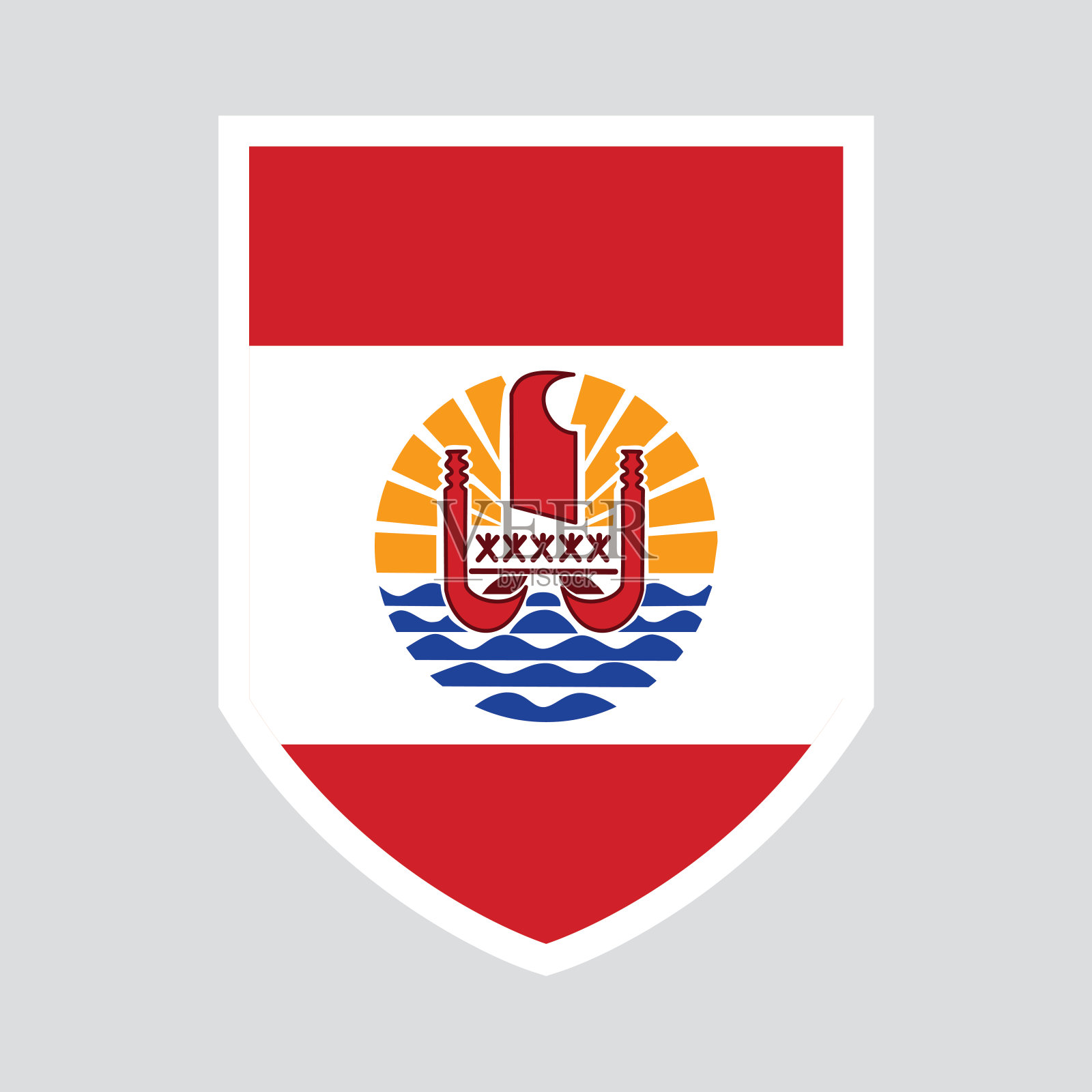 盾形法属波利尼西亚国旗插画图片素材