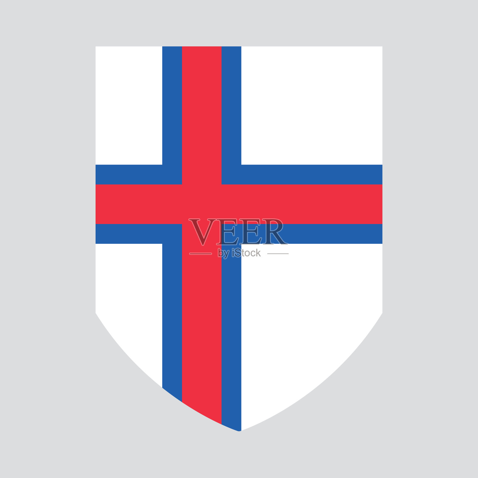 盾形框架中的法罗群岛旗帜插画图片素材