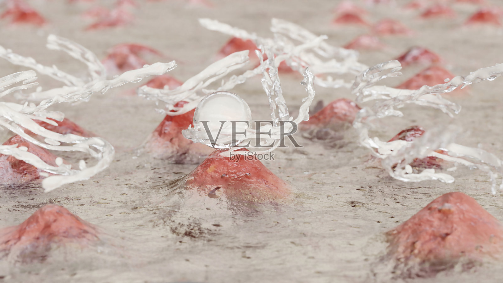 用泡沫面霜、油性皮肤层清洁、堵塞毛孔、洗液或牛奶或水或清洁皮肤污垢去除剂清洁面部痘痘和黑头。深层清洁，3d渲染照片摄影图片