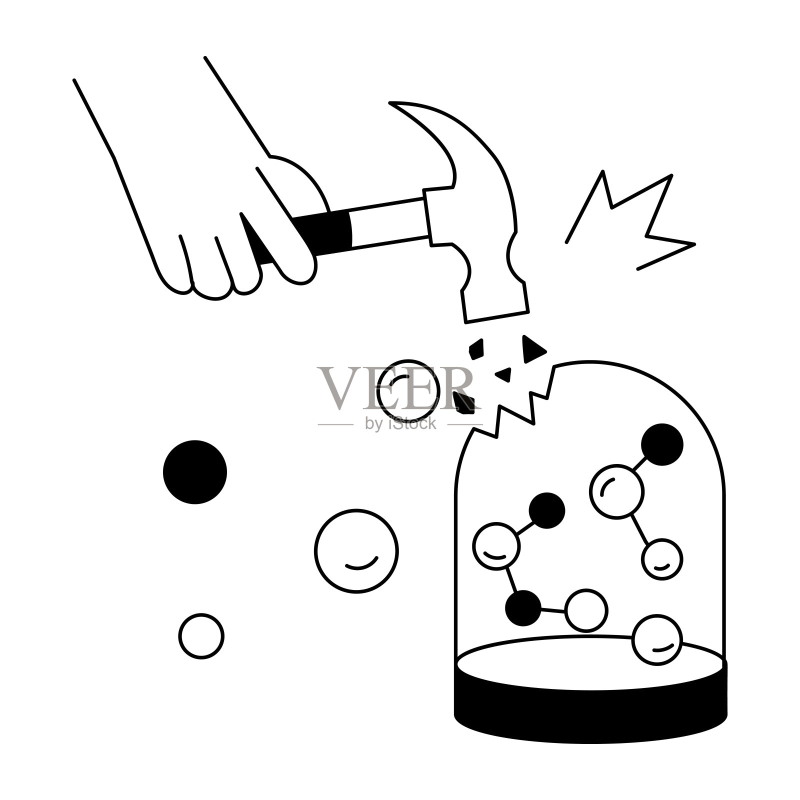 科学手绘迷你插图插画图片素材