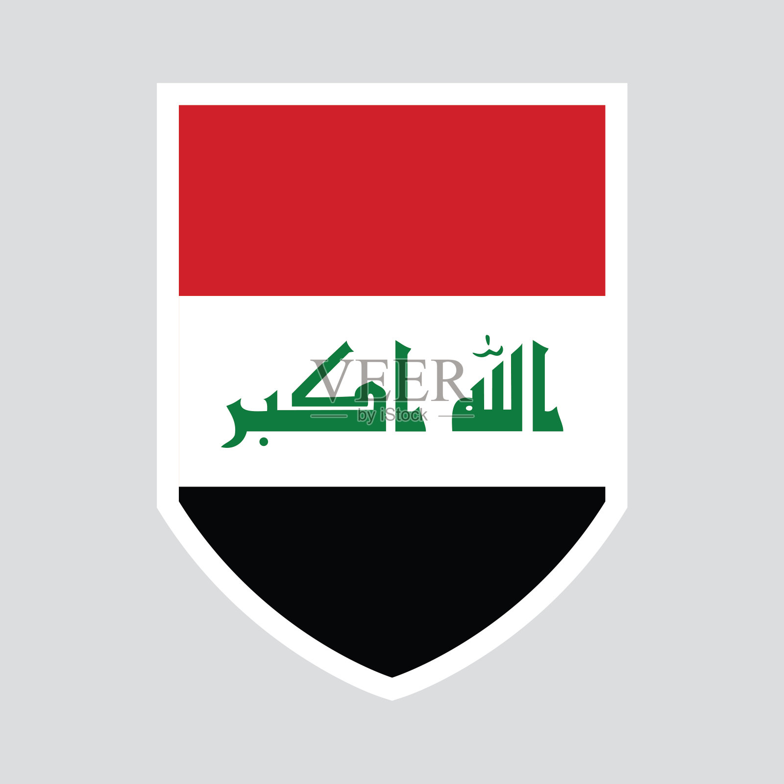 盾形框架中的伊拉克国旗插画图片素材