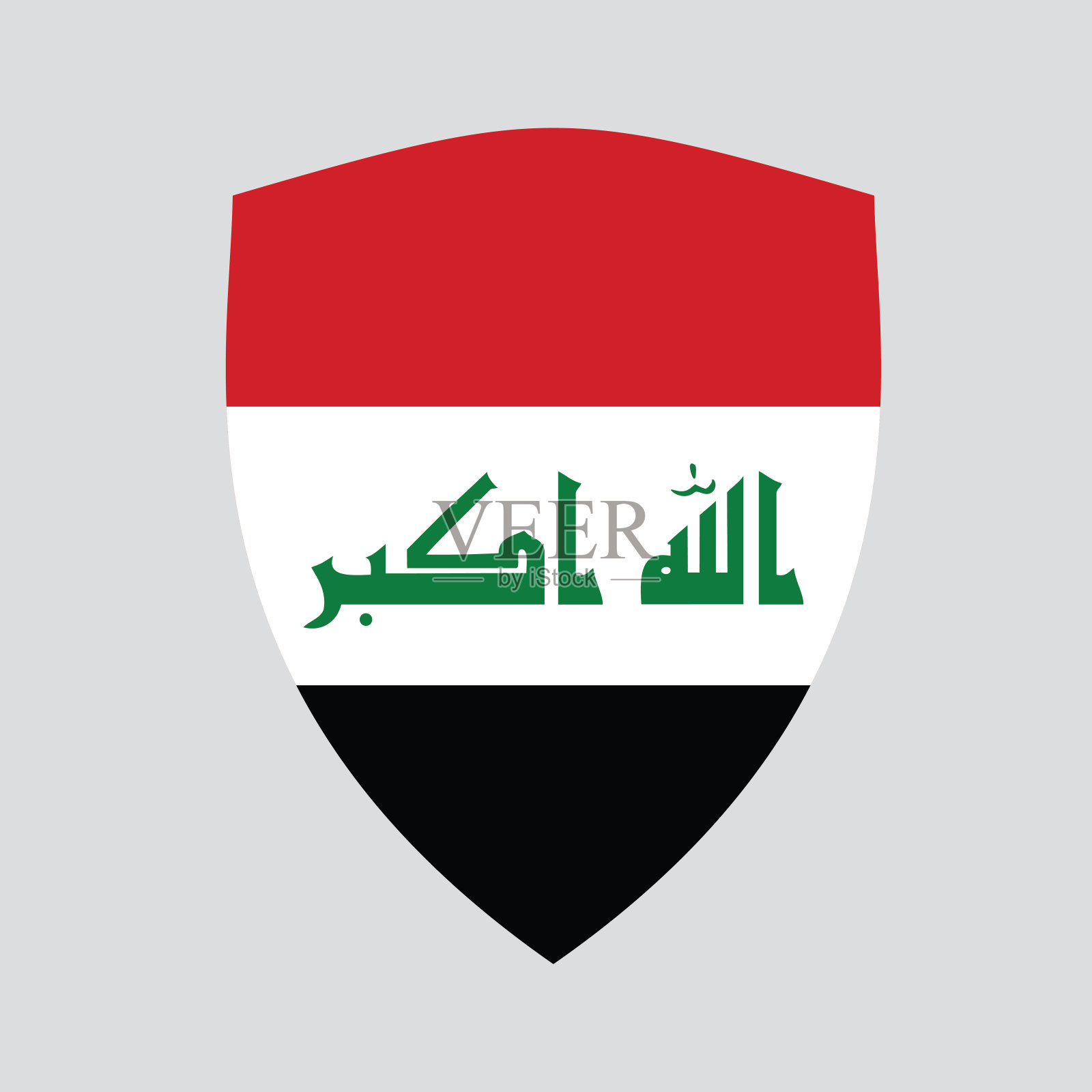 盾形框架中的伊拉克国旗插画图片素材