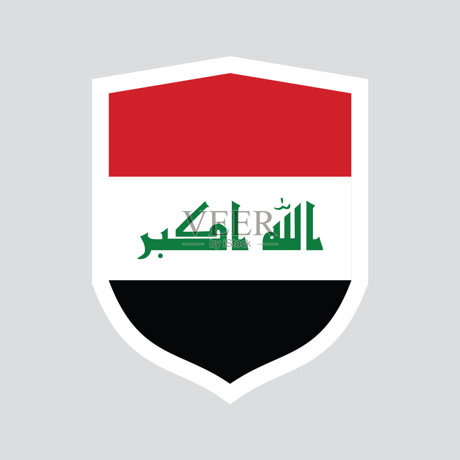 盾形框架中的伊拉克国旗插画图片素材