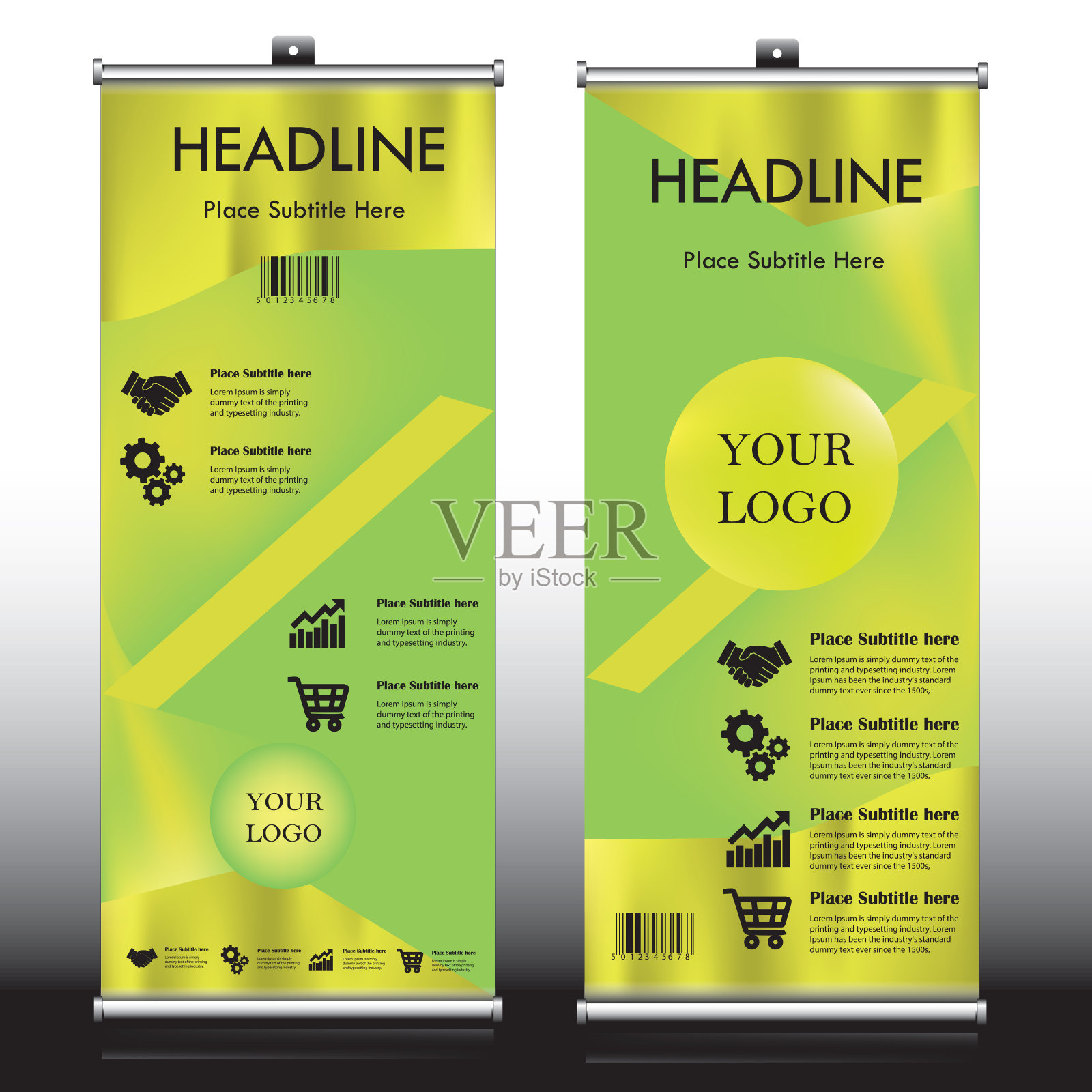 简单的滚动横幅模板插画图片素材