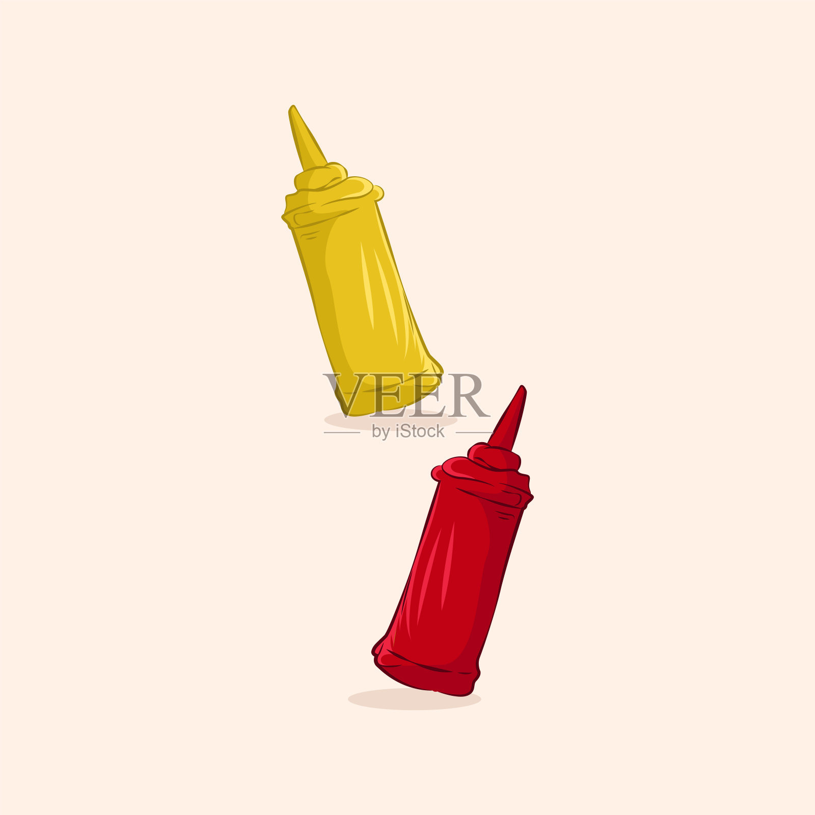 辣椒酱和奶酪酱的矢量插图插画图片素材