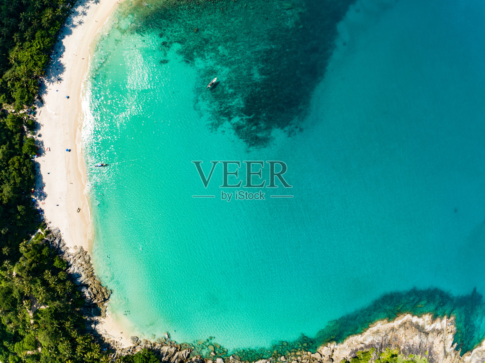 美丽的普吉岛热带海滩海景鸟瞰图位于泰国普吉岛的自由海滩照片摄影图片