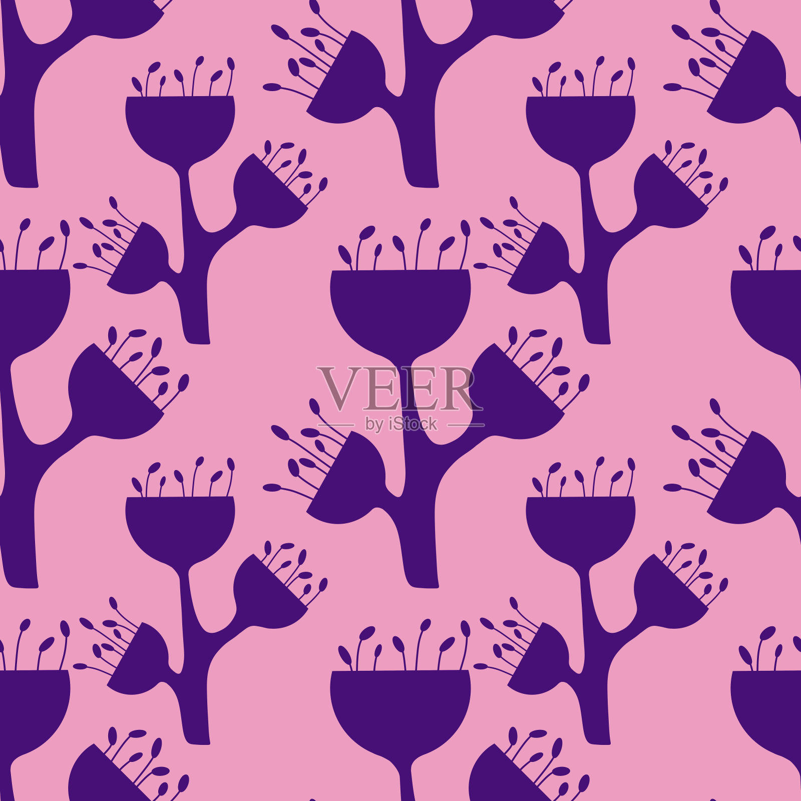 无缝夏季印花与花卉图案的织物和纺织品插画图片素材