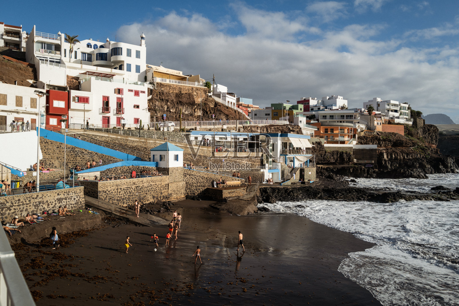 大加那利岛的加尔达尔港的洗浴设施照片摄影图片