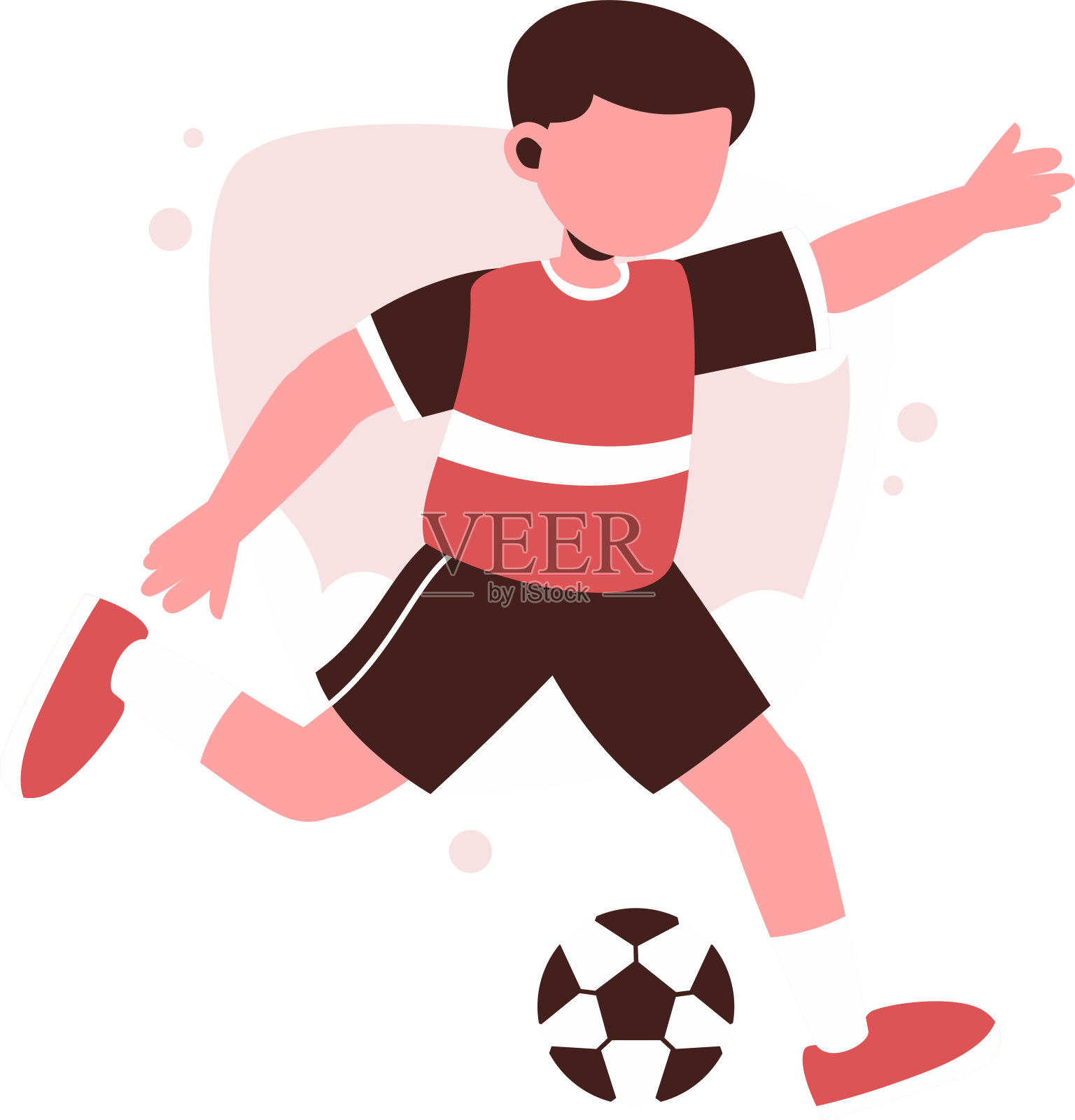 年轻的足球运动员字符矢量插图概念插画图片素材