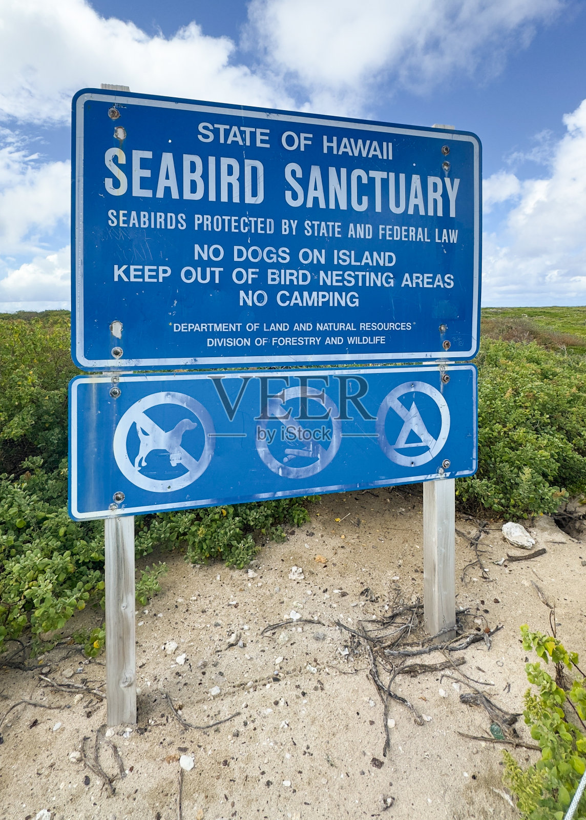 波波亚岛鸟类保护区标志照片摄影图片