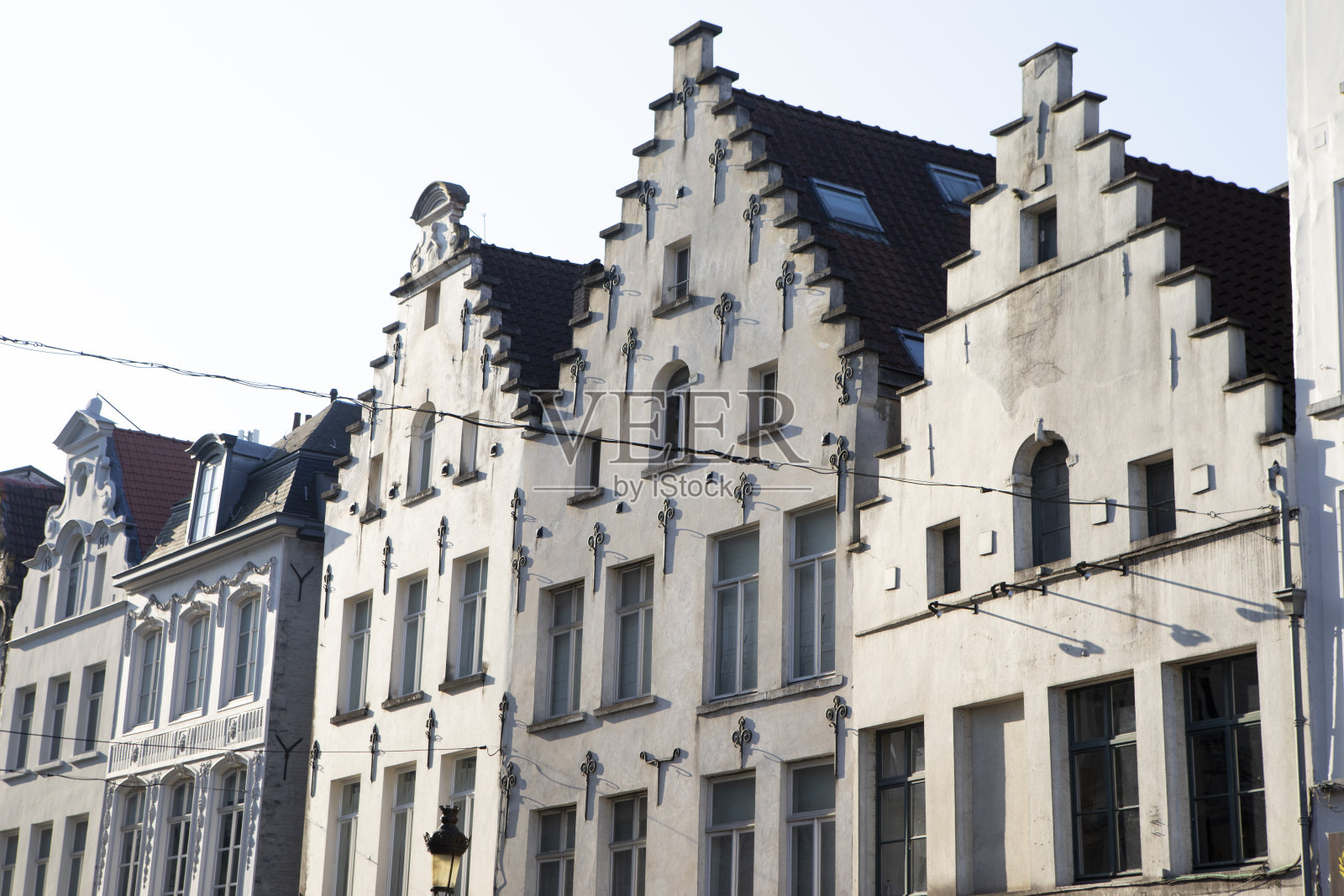 布鲁塞尔一排佛兰德风格的建筑照片摄影图片