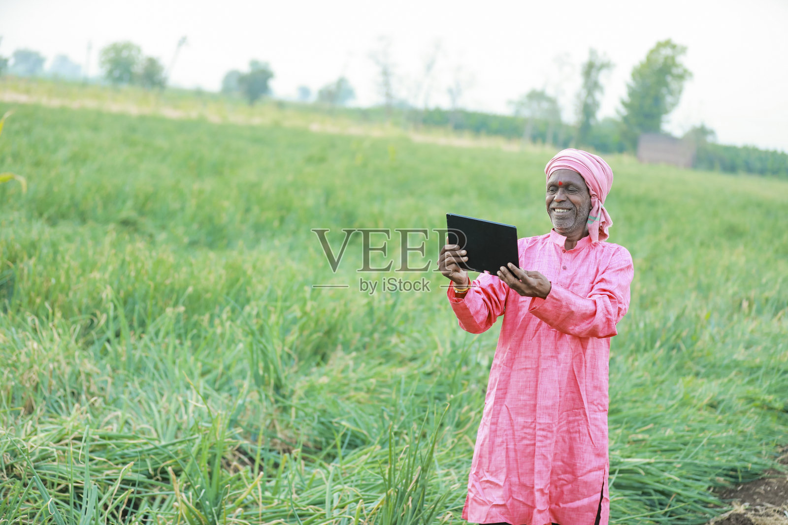 印度农场工人拿着药片照片摄影图片