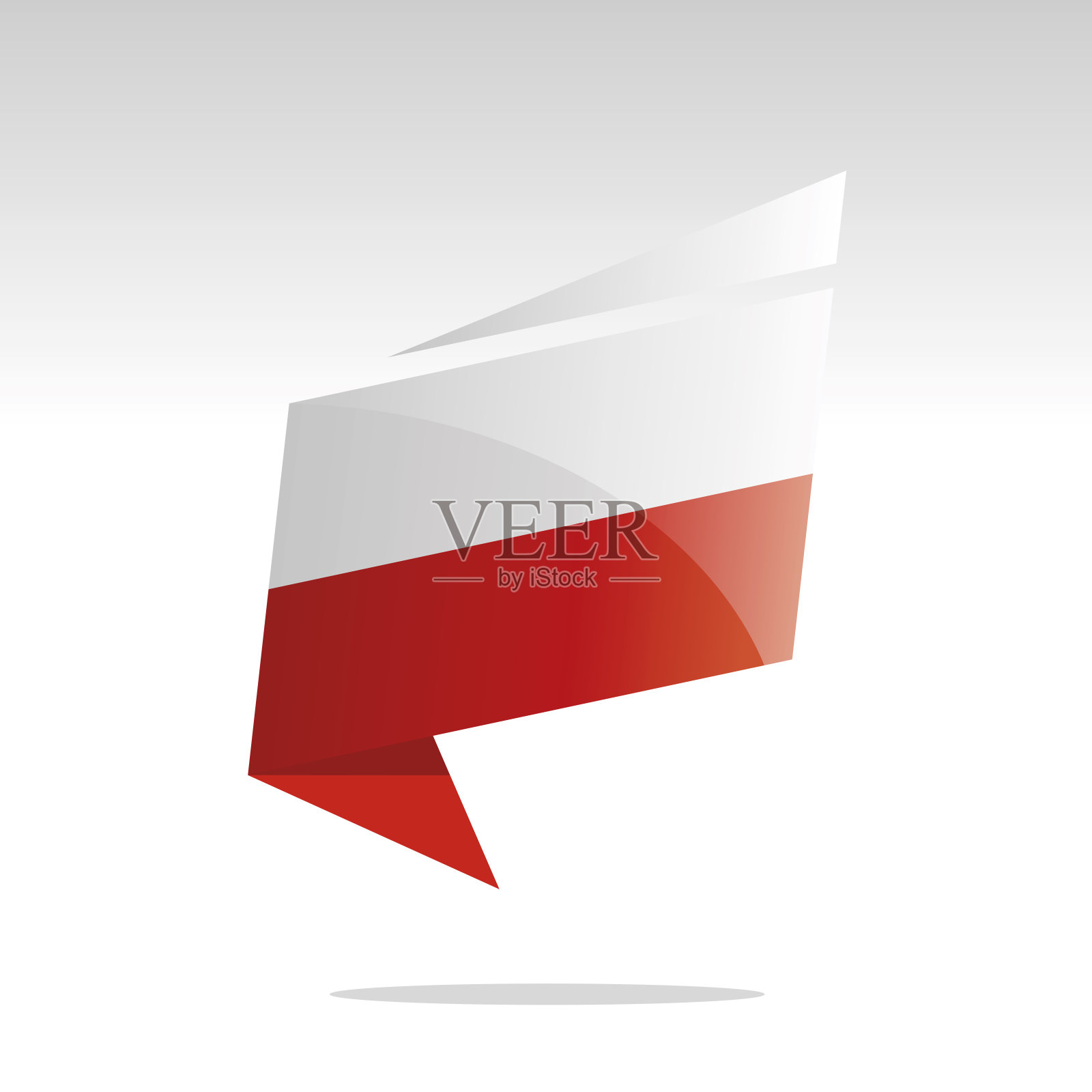 新的抽象波兰国旗折纸图标按钮标签矢量插画图片素材