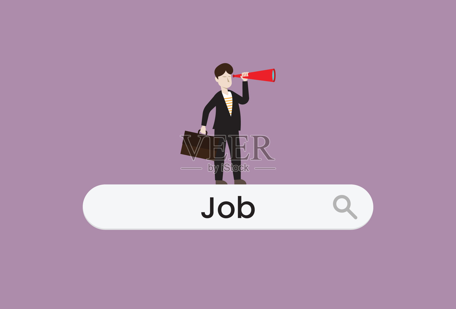 人类工作者在互联网上搜索新工作插画图片素材